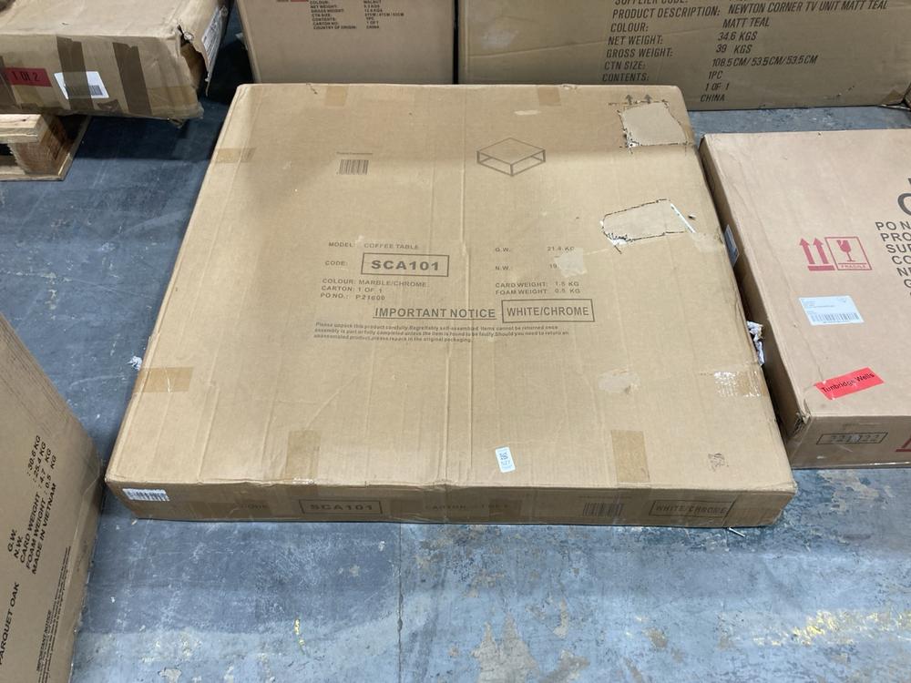 Lot 527  
            Chesterfield SR36 - Collection 

                
DFS COFFEE TABLE IN MARBLE/CHROME (COLLECTION ONLY ) (LOCATION: SRS6 B3)