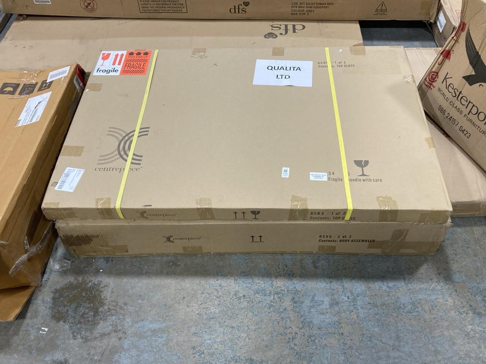 Lot 535  
            Chesterfield SR36 - Collection 

                
DFS GLASS COFFEE TABLE IN DARK FINISH (COLLECTION ONLY) (LOCATION: SR36 B3) (BBQ6...