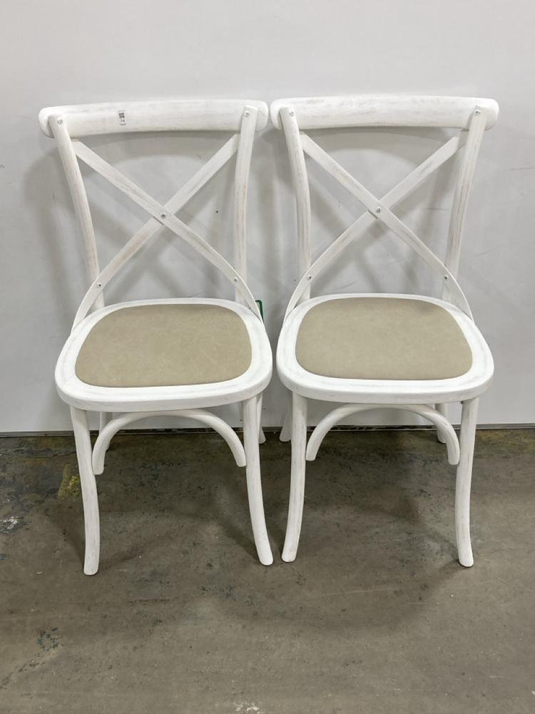 Lot 74  
            Chesterfield SR36 - Collection or Optional Delivery Available 

                
CAFE CHAIR WHITE LINEN 470X560X880MM (2PK) - ITEM NO. 229869 - ORIGINAL RRP £359....