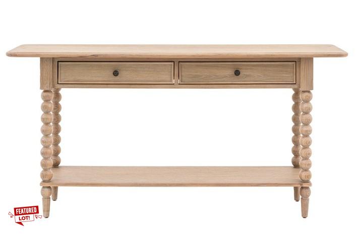 Lot 91  
            Chesterfield SR36 - Collection or Optional Delivery Available 

                
ARTISAN 2 DRAWER CONSOLE TABLE 1650X400X800MM - ITEM NO. 530398 - ORIGINAL RRP £7...