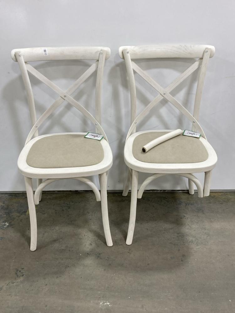Lot 93  
            Chesterfield SR36 - Collection or Optional Delivery Available 

                
CAFE CHAIR WHITE LINEN 470X560X880MM (2PK) - ITEM NO. 229869 - ORIGINAL RRP £359....