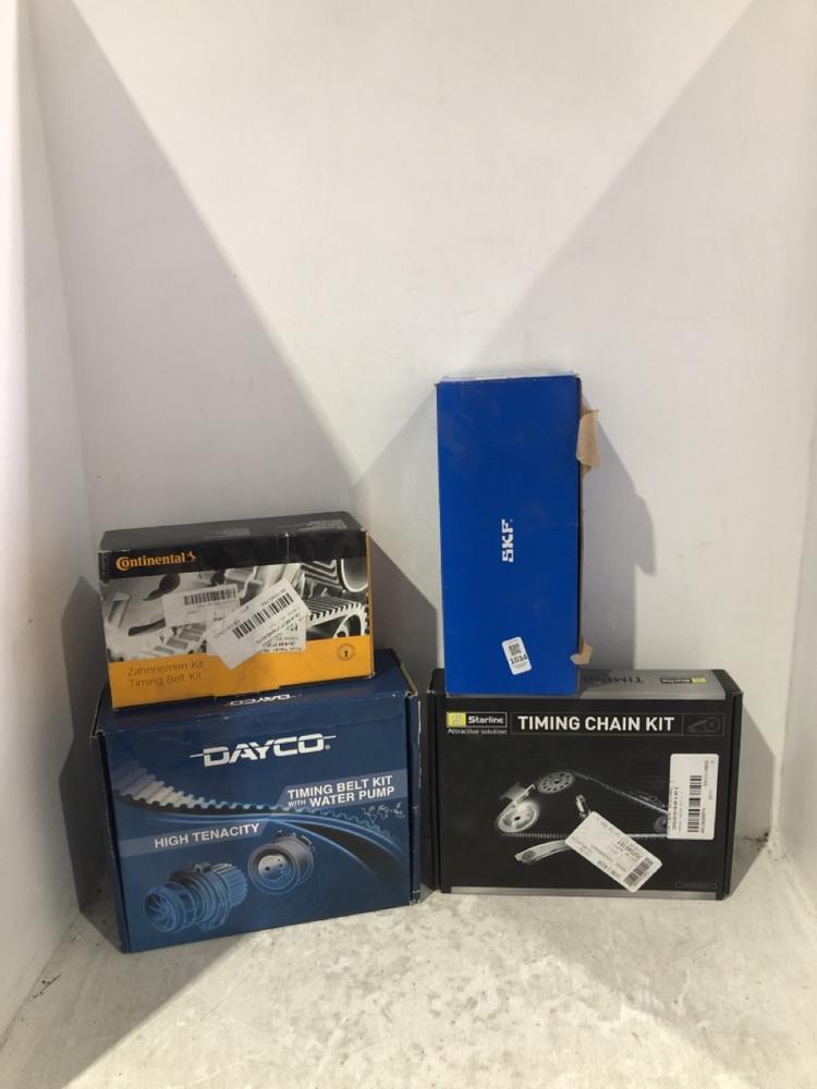 Lot 1034  
            Chesterfield SR45 - Parcel Delivery Only 

                
4 X ASSORTED TIMING BELT KITS TO INCLUDE DAYCO KTBP5321 TIMING BELT KIT (LOCATION...