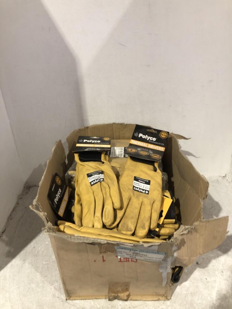 Lot 1041  
            Chesterfield SR45 - Parcel Delivery Only 

                
BOX OF ASSORTED QUANTITY OF POLYCO THERMAL DRIVERS IMOLA GLOVES SIZE 10 (LOCATION...