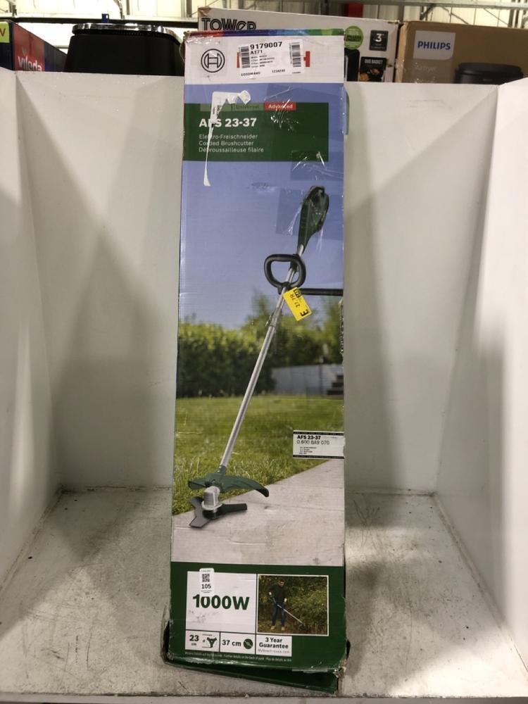 Lot 105  
            Chesterfield SR45 - Parcel Delivery Only 

                
BOSCH CORDED BRUSH CUTTER AFS 23-37 (LOCATION: G2)