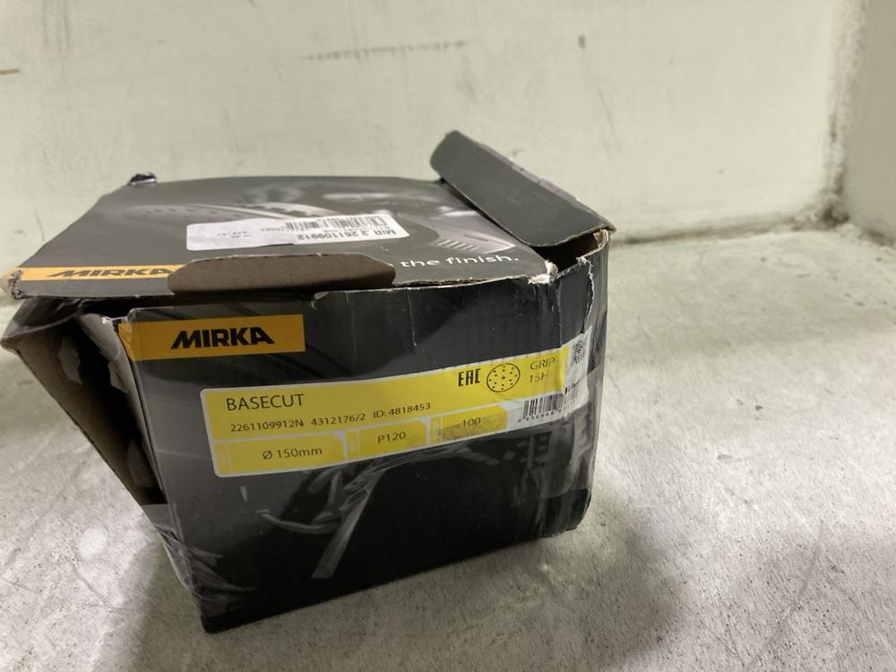Lot 1068  
            Chesterfield SR45 - Parcel Delivery Only 

                
4 X ASSORTED MIRKA PRODUCTS TO INCLUDE MIRKA BASECUT P120 PACK OF 100 (LOCATION: J8) - Image 4