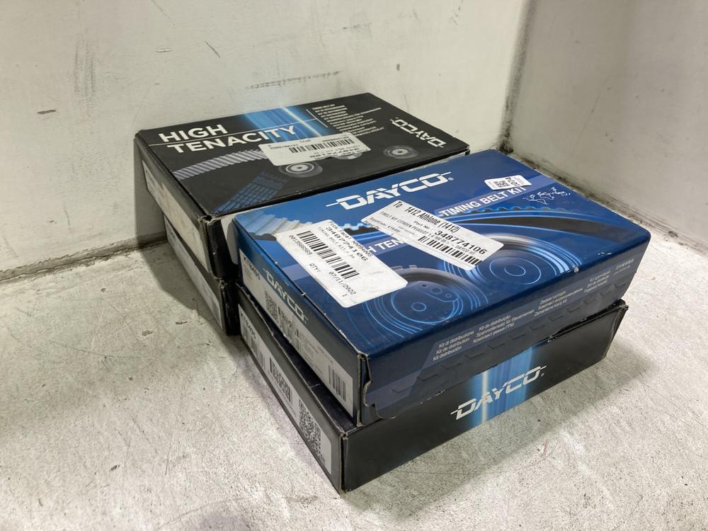 Lot 1074  
            Chesterfield SR45 - Parcel Delivery Only 

                
4 X DAYCO KTB495 TIMING BELT KITS (LOCATION: J8)