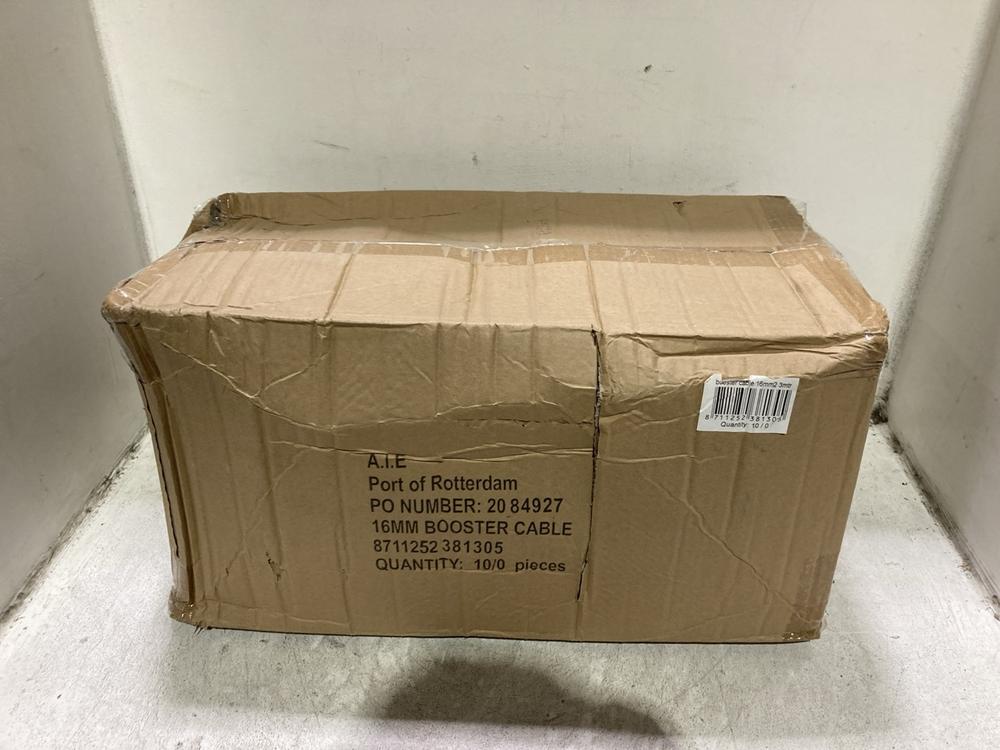 Lot 1076  
            Chesterfield SR45 - Parcel Delivery Only 

                
10 X ALL RIDE BOOSTER CABLES 220A 16MM X 3.0M TOTAL ORIGINAL RRP £140 (LOCATION: J8)