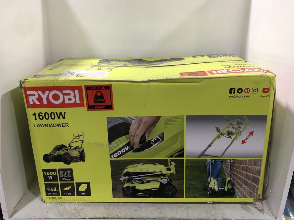 Lot 109  
            Chesterfield SR45 - Parcel Delivery Only 

                
RYOBI 1600W LAWNMOWER ORIGINAL RRP £141 (LOCATION: G2)