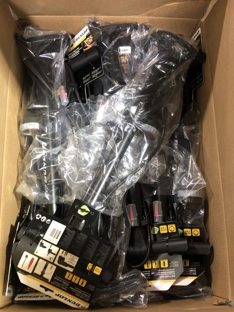 Lot 1120  
            Chesterfield SR45 - Parcel Delivery Only 

                
12 X DUNLOP BIKE FLOOR PUMP 160PSI 11 BAR TOTAL ORIGINAL RRP £155 (LOCATION: J10)