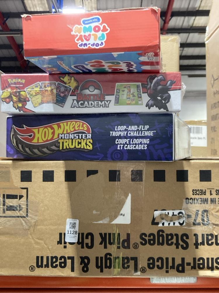 Lot 1128  
            Chesterfield SR45 - Parcel Delivery Only 

                
4 X ASSORTED TOYS TO INCLUDE POKEMON BATTLE ACADEMY (LOCATION: K1)