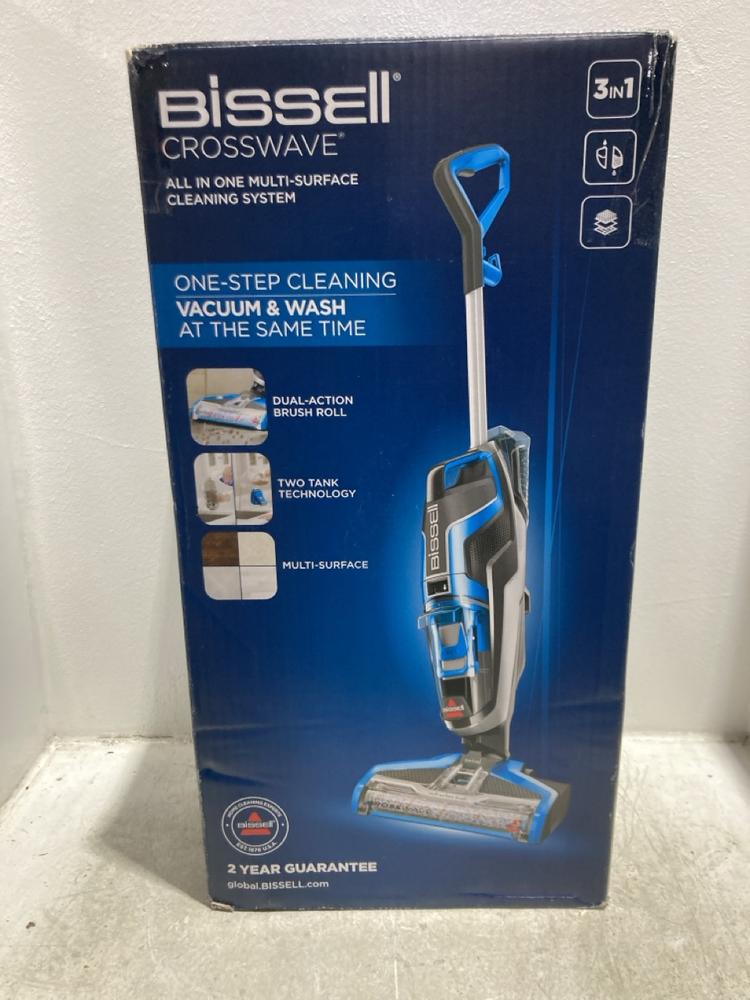 Lot 1135  
            Chesterfield SR45 - Parcel Delivery Only 

                
BISSELL CROSSWAVE 3-IN-1 CLEANING SYSTEM ORIGINAL RRP £249 (LOCATION: K1)
