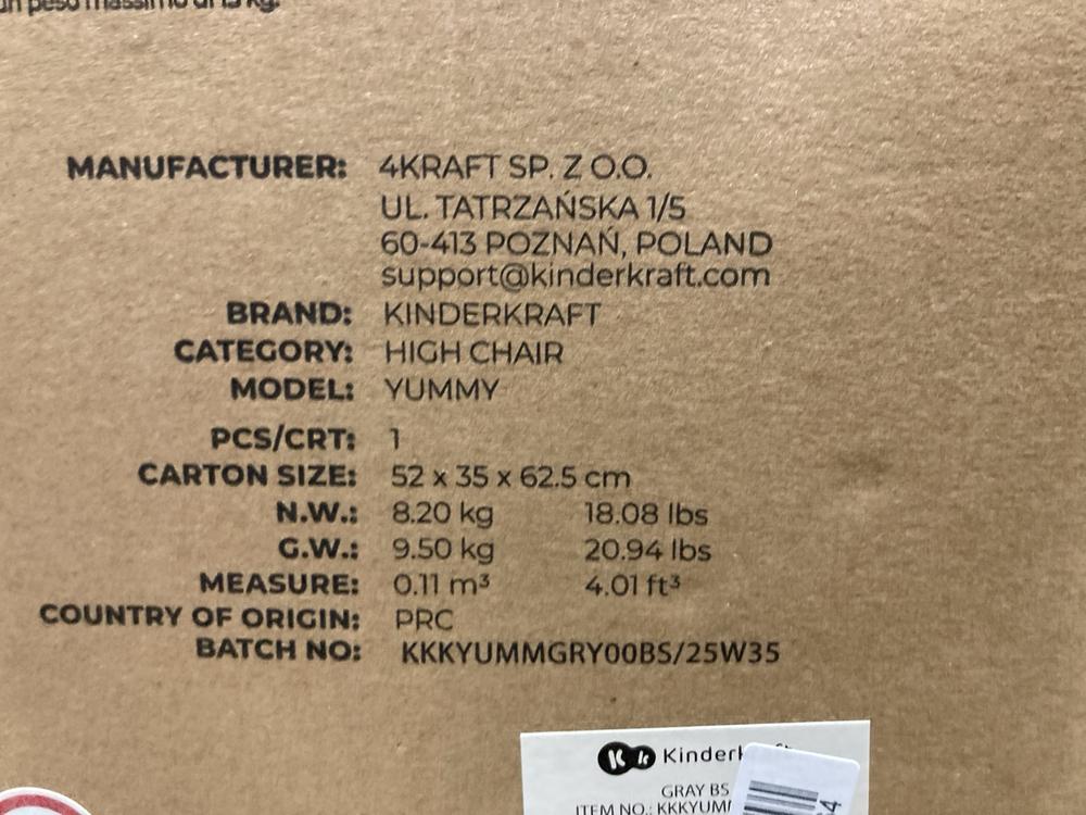 Lot 1151  
            Chesterfield SR45 - Parcel Delivery Only 

                
KINDERKRAFT YUMMY HIGH CHAIR (LOCATION: K1) - Image 2