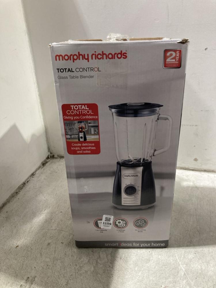 Lot 1159  
            Chesterfield SR45 - Parcel Delivery Only 

                
MORPHY RICHARDS TOTAL CONTROL GLASS TABLE BLENDER TO INCLUDE BODUM CHAMBORD FRENC... - Image 2
