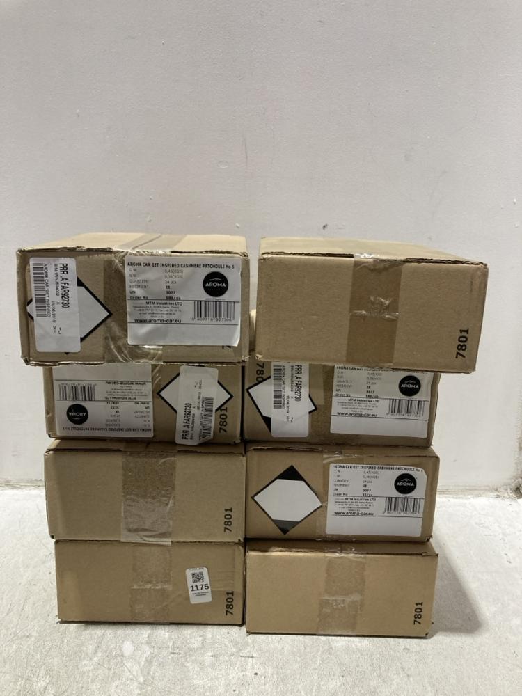 Lot 1175  
            Chesterfield SR45 - Parcel Delivery Only 

                
8X BOXES OF 24 AROMA CAR AIR FRESHENERS CASHMERE PATCHOULI (LOCATION: K3)
