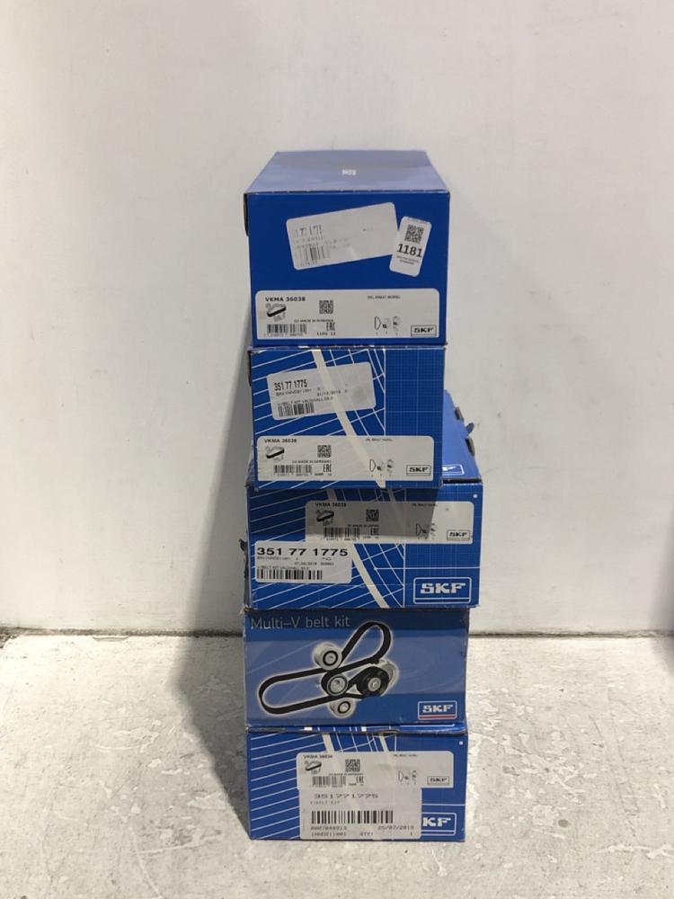 Lot 1181  
            Chesterfield SR45 - Parcel Delivery Only 

                
5X ASSORTED CAR PARTS TO INCLUDE SKF VKMA 36038 OPEL ,RENAULT ,VAUXHALL TIMING BE...