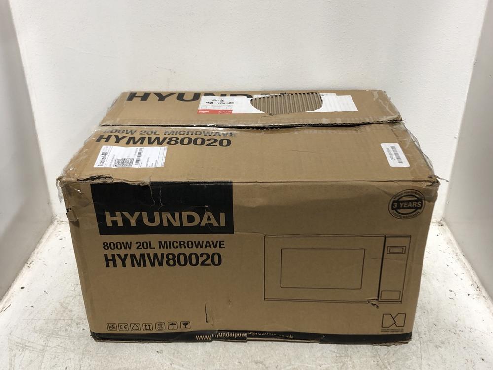 Lot 129  
            Chesterfield SR45 - Parcel Delivery Only 

                
HYUNDAI 800W 20L MICROWAVE HYMW80020 (LOCATION: G3)