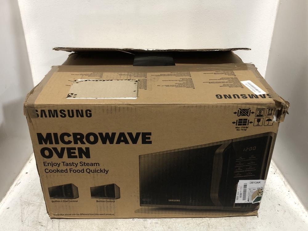 Lot 130  
            Chesterfield SR45 - Parcel Delivery Only 

                
SAMSUNG MICROWAVE OVEN MS23K3513AK (LOCATION: G3)
