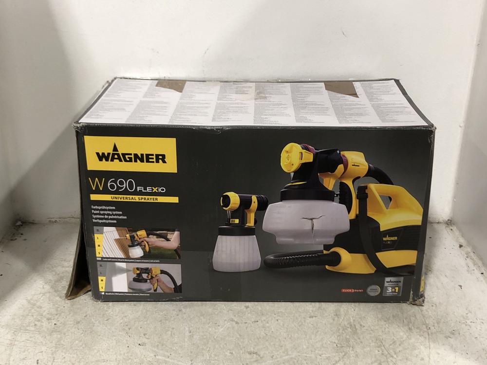 Lot 157  
            Chesterfield SR45 - Parcel Delivery Only 

                
WAGNER W 690 FLEXIO UNIVERSAL SPRAYER (LOCATION: G5)