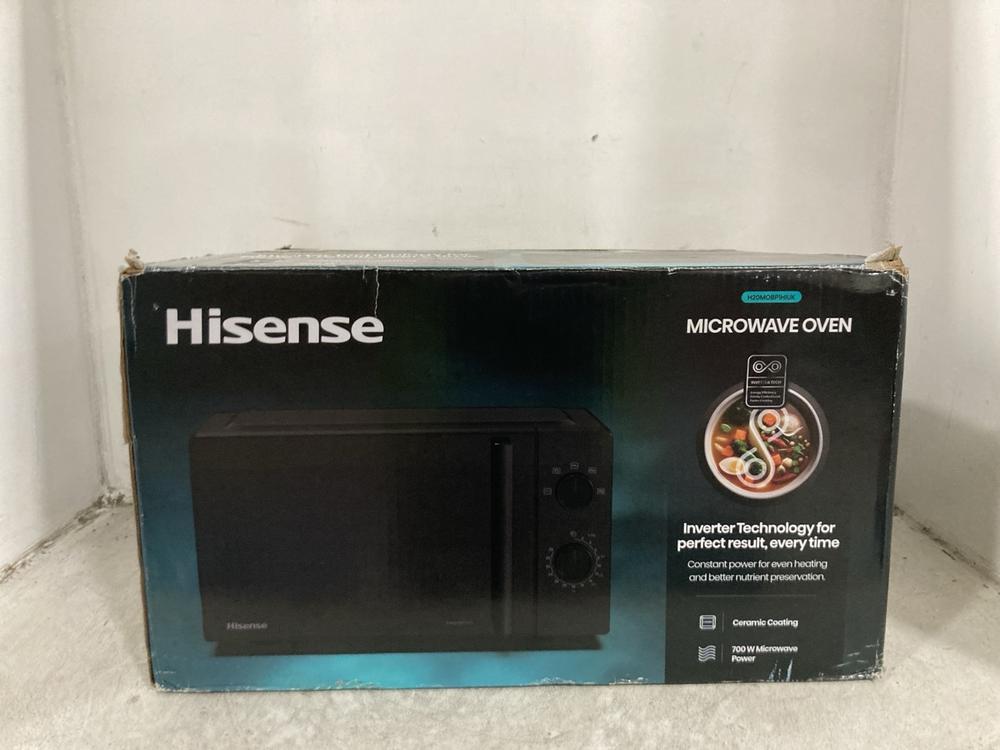 Lot 183  
            Chesterfield SR45 - Parcel Delivery Only 

                
HISENSE MICROWAVE OVEN H20MOBP1HIUK (LOCATION: G6)