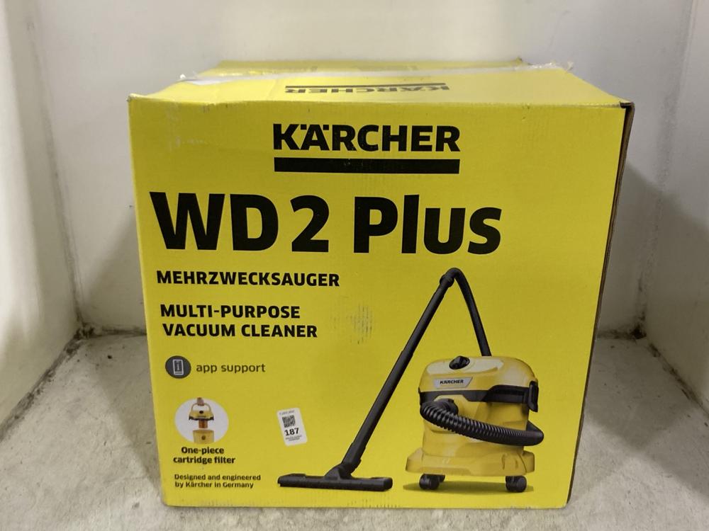 Lot 187  
            Chesterfield SR45 - Parcel Delivery Only 

                
KARCHER WD 2 PLUS MULTI PURPOSE VACUUM CLEANER (LOCATION: G6)