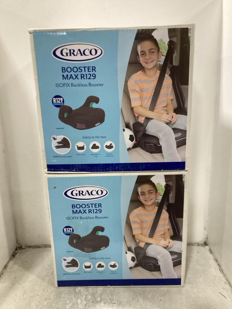 Lot 208  
            Chesterfield SR45 - Parcel Delivery Only 

                
2X GRACO BOOSTER MAX R129 ISOFIX BACKLESS BOOSTER (LOCATION: G7)