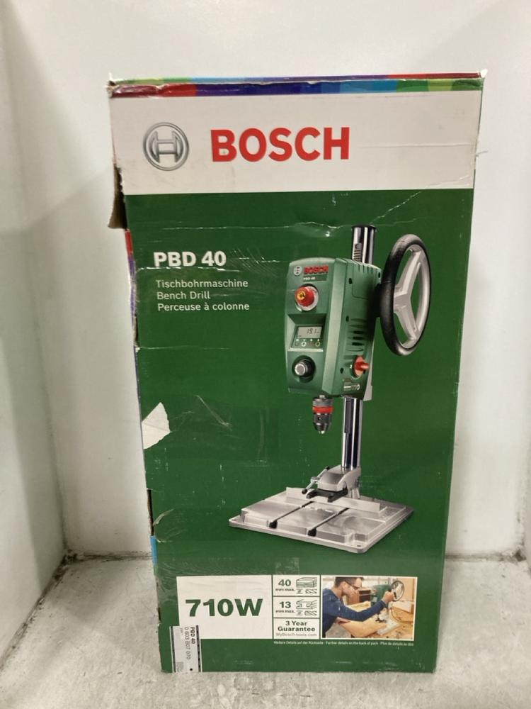 Lot 218  
            Chesterfield SR45 - Parcel Delivery Only 

                
BOSCH PBD 40 BENCH DRILL ORIGINAL RRP £249 (LOCATION: G7)
