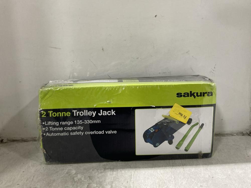Lot 229  
            Chesterfield SR45 - Parcel Delivery Only 

                
SAKURA 2 TONNE TROLLEY JACK (LOCATION: G7)