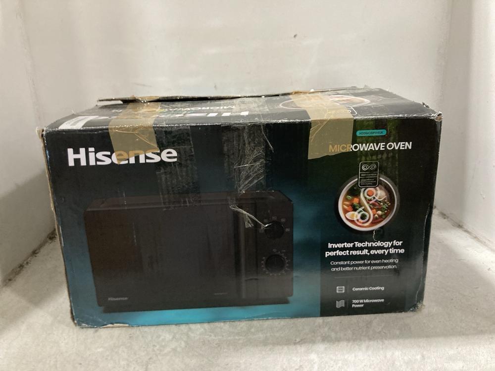Lot 230  
            Chesterfield SR45 - Parcel Delivery Only 

                
HISENSE MICROWAVE OVEN H20MOBP1HIUK (LOCATION: G7)