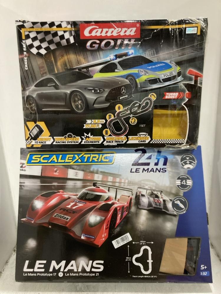 Lot 235  
            Chesterfield SR45 - Parcel Delivery Only 

                
CARRERA GO CHASE N RACE TO INCLUDE SCALEXTRIC 2H LE MANS (LOCATION: G8)