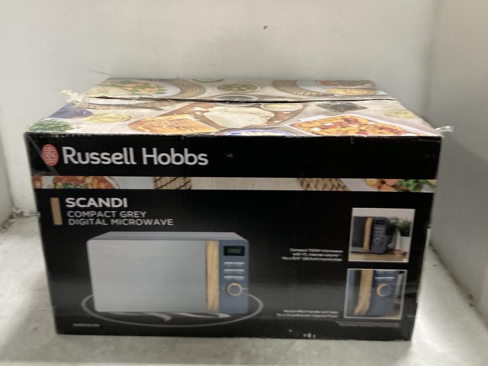 Lot 253  
            Chesterfield SR45 - Parcel Delivery Only 

                
RUSSELL HOBBS SCANDI COMPACT GREY DIGITAL MICROWAVE (LOCATION: G8)