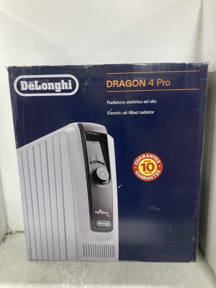 Lot 256  
            Chesterfield SR45 - Parcel Delivery Only 

                
DELONGHI DRAGON 4 ELECTRIC OIL FILLED RADIATOR ORIGINAL RRP £159 (LOCATION: G8)