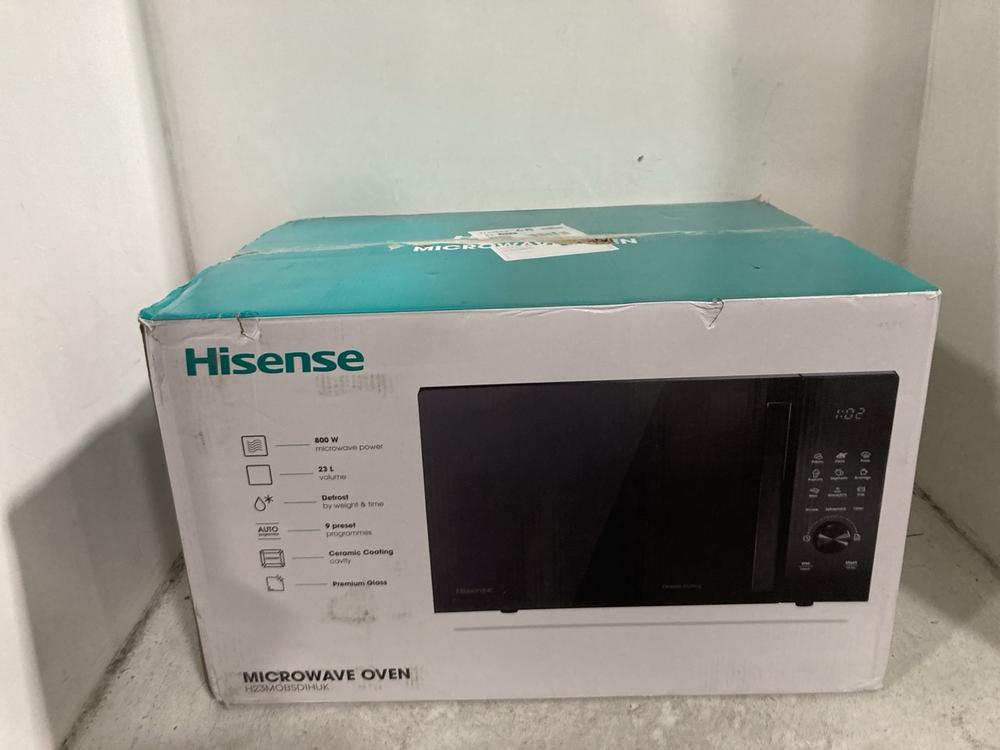 Lot 274  
            Chesterfield SR45 - Parcel Delivery Only 

                
HISENSE MICROWAVE OVEN H23MOBS SD1HUK (LOCATION: G9)