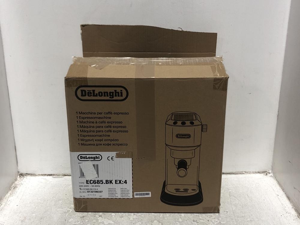 Lot 27  
            Chesterfield SR45 - Parcel Delivery Only 

                
DELONGHI EC685.BK ESPRESSO MACHINE ORIGINAL RRP £179 (LOCATION: L14)