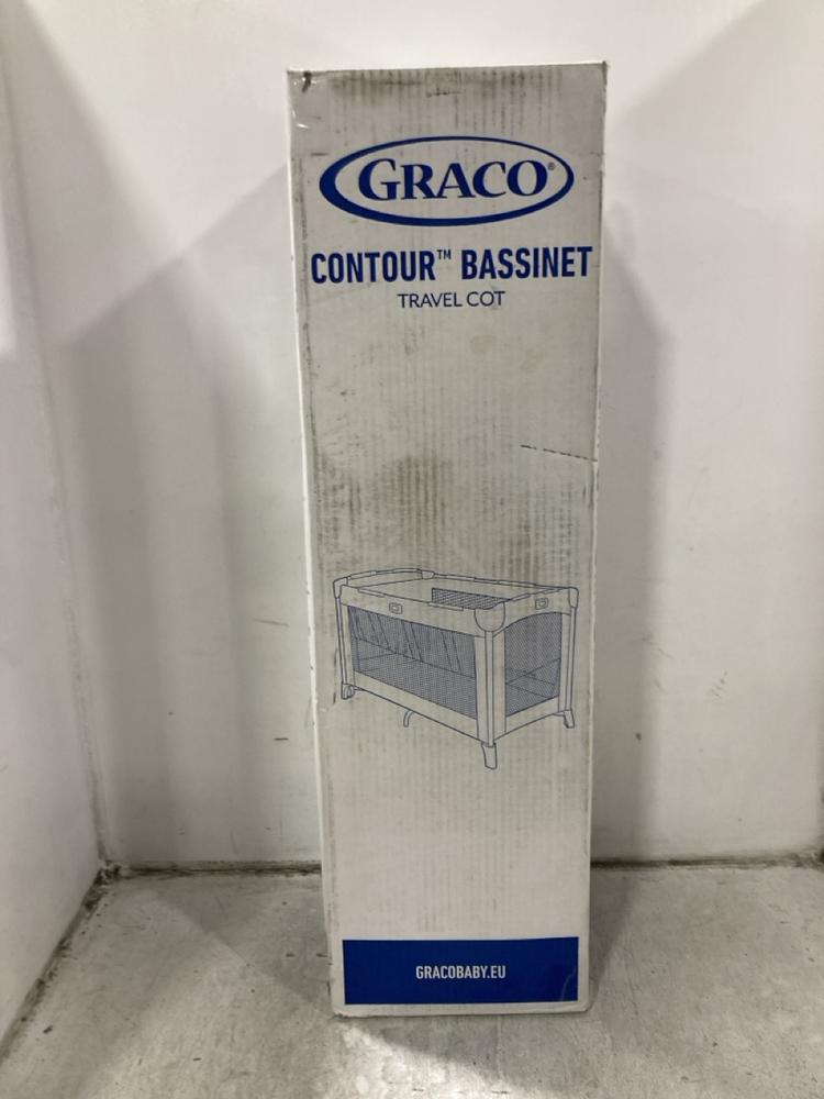 Lot 284  
            Chesterfield SR45 - Parcel Delivery Only 

                
GRACO CONTOUR BASSINET TRAVEL COT (LOCATION: G10)