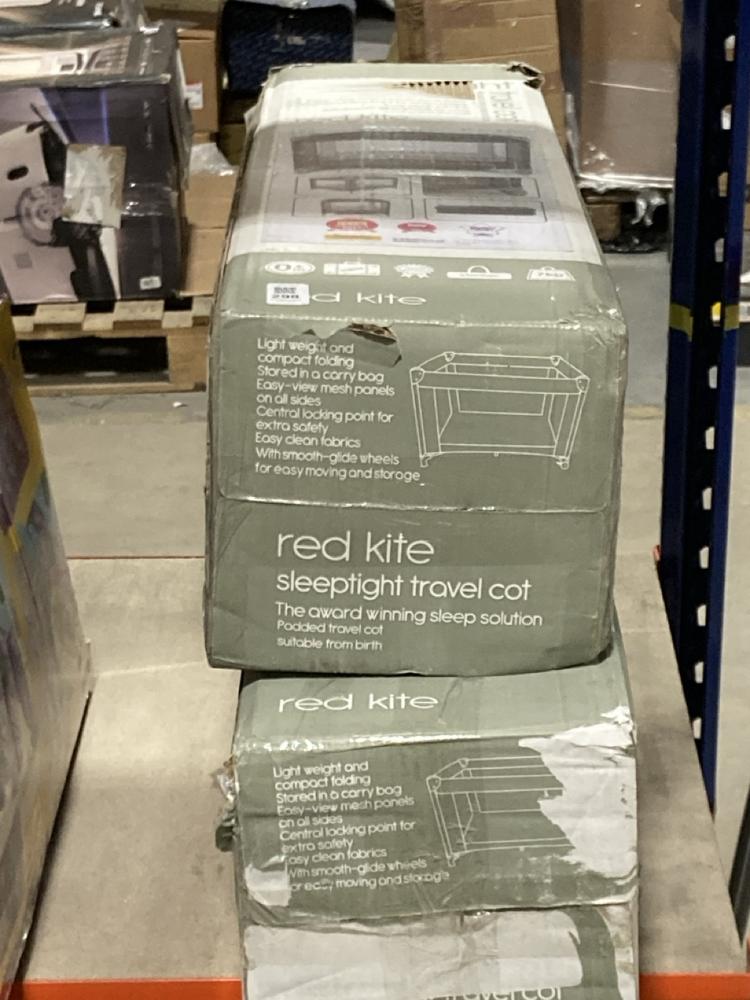 Lot 298  
            Chesterfield SR45 - Parcel Delivery Only 

                
2X RED KITE SLEEPTIGHT TRAVEL COT (LOCATION: G10)