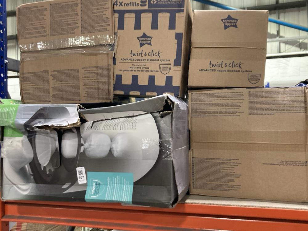 Lot 307  
            Chesterfield SR45 - Parcel Delivery Only 

                
5 X ASSORTED TOMMEE TIPPEE ITEMS TO INCLUDE 4X REFILLS ADVANCED NAPPY DISPOSAL SY...