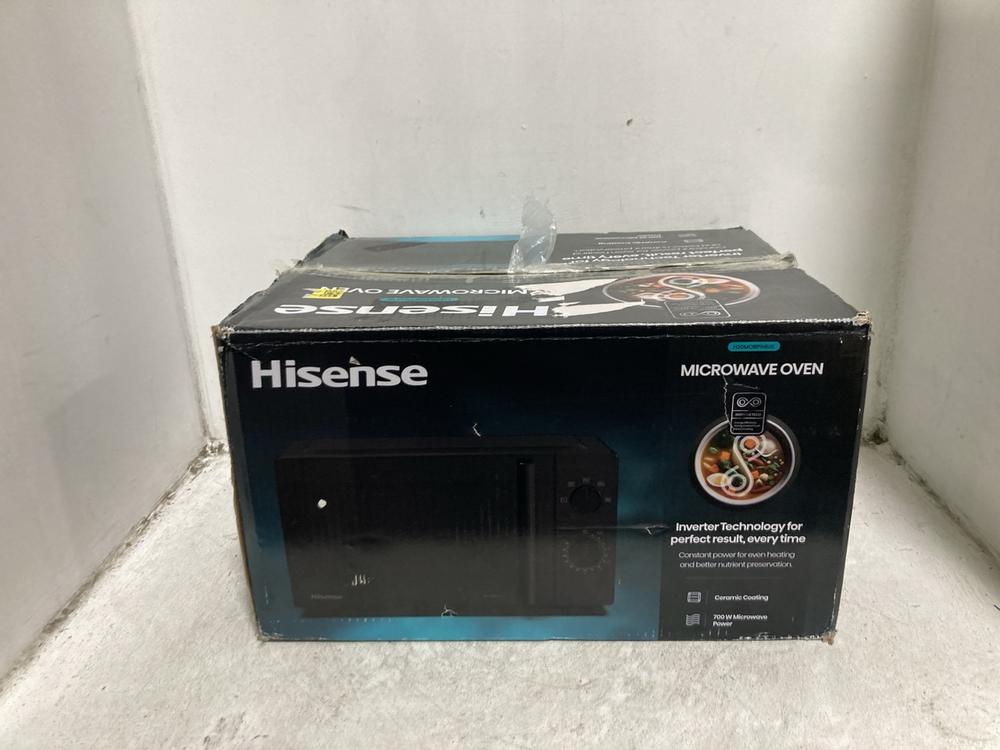 Lot 319  
            Chesterfield SR45 - Parcel Delivery Only 

                
HISENSE H20MOBP1HIUK MICROWAVE OVEN (LOCATION: H1)