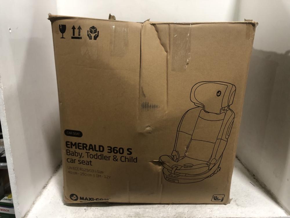 Lot 323  
            Chesterfield SR45 - Parcel Delivery Only 

                
MAXI-COSI EMERALD 360 S BABY, TODDLER & CHILD CAR SEAT ORIGINAL RRP £244 (LOCATIO...