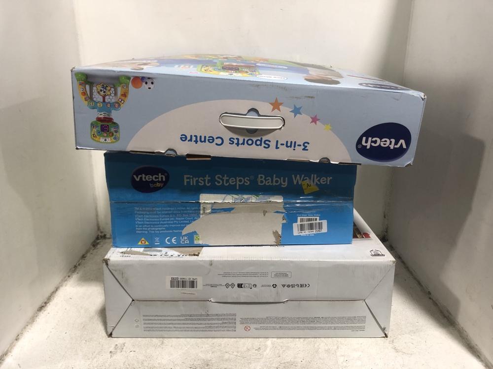 Lot 331  
            Chesterfield SR45 - Parcel Delivery Only 

                
3 X ASSORTED ITEMS TO INCLUDE VTECH 3-IN-1 SPORTS CENTRE (LOCATION: H2)
