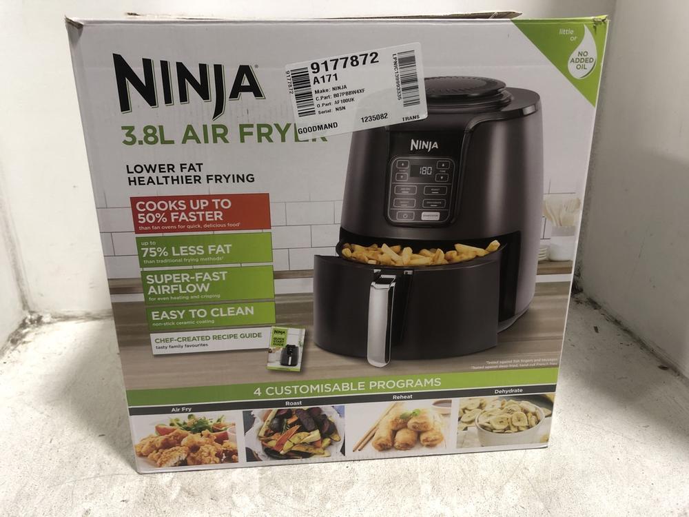 Lot 388  
            Chesterfield SR45 - Parcel Delivery Only 

                
NINJA 3.8L SINGLE AIR FRYER (LOCATION: H4)