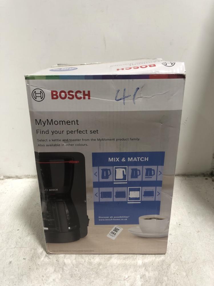 Lot 391  
            Chesterfield SR45 - Parcel Delivery Only 

                
BOSCH MYMOVEMENT FILTER COFFEE MACHINE GLASS JUG 1.25L (LOCATION: H4)