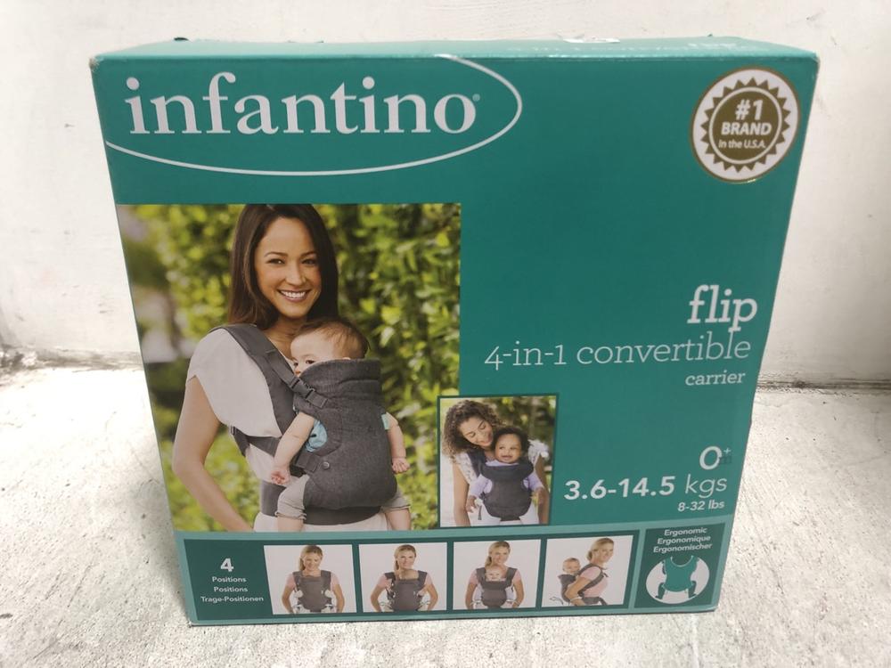 Lot 395  
            Chesterfield SR45 - Parcel Delivery Only 

                
INFANTINO FLIP 4-IN-1 CONVERTIBLE CARRIER (LOCATION: H4)