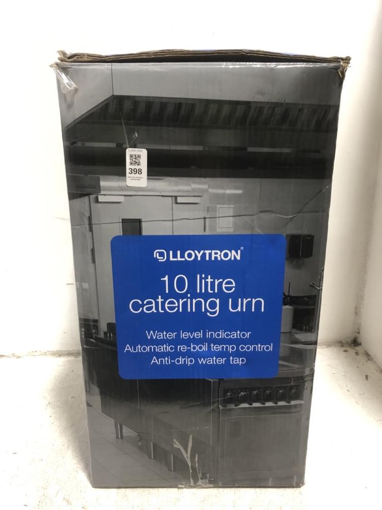 Lot 398  
            Chesterfield SR45 - Parcel Delivery Only 

                
LLOYTRON 10L CATERING URN (LOCATION: H4)