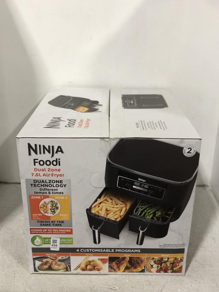 Lot 434  
            Chesterfield SR45 - Parcel Delivery Only 

                
NINJA FOODI DUAL ZONE 7.6L AIR FRYER ORIGINAL RRP-£149 (LOCATION: H6)