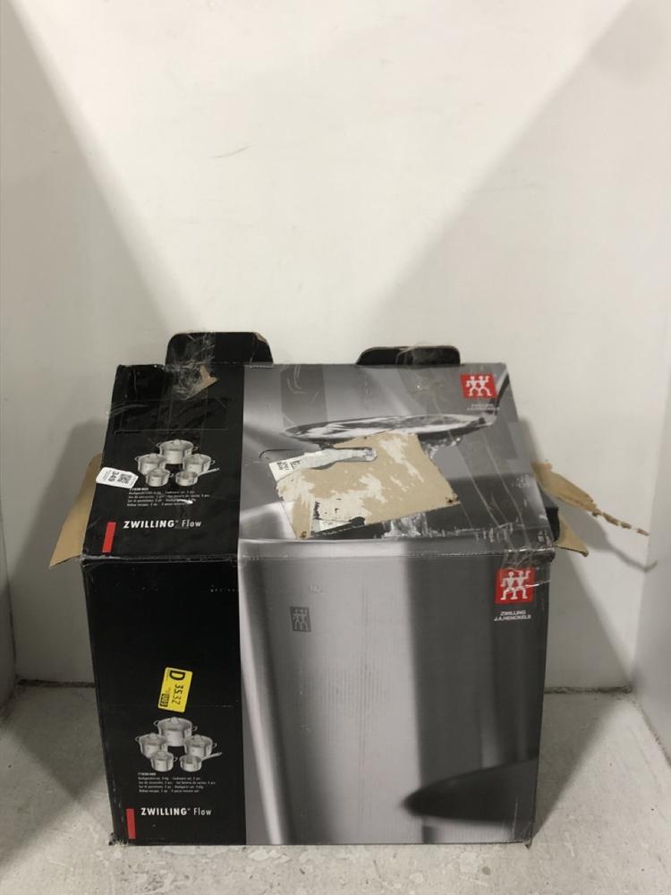 Lot 439  
            Chesterfield SR45 - Parcel Delivery Only 

                
ZWILLING FLOW 5PC COOKWARE SET (LOCATION: H6)
