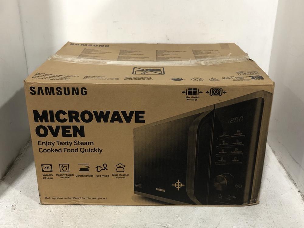 Lot 443  
            Chesterfield SR45 - Parcel Delivery Only 

                
SAMSUNG MICROWAVE OVEN MS23K3523AS (LOCATION: H6)