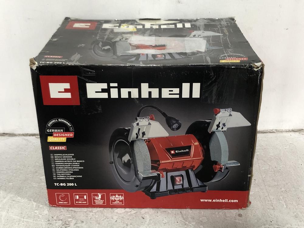 Lot 457  
            Chesterfield SR45 - Parcel Delivery Only 

                
EINHELL BENCH GRINDER TC-BG 200 L (LOCATION: H6)