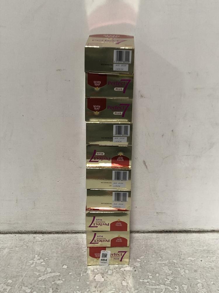 Lot 484  
            Chesterfield SR45 - Parcel Delivery Only 

                
10 X SEVEN SEAS PERFECT7 WOMAN PLUS 30 DAY DUO PACK BBE APR/AUG 2026 TOTAL ORIGIN...