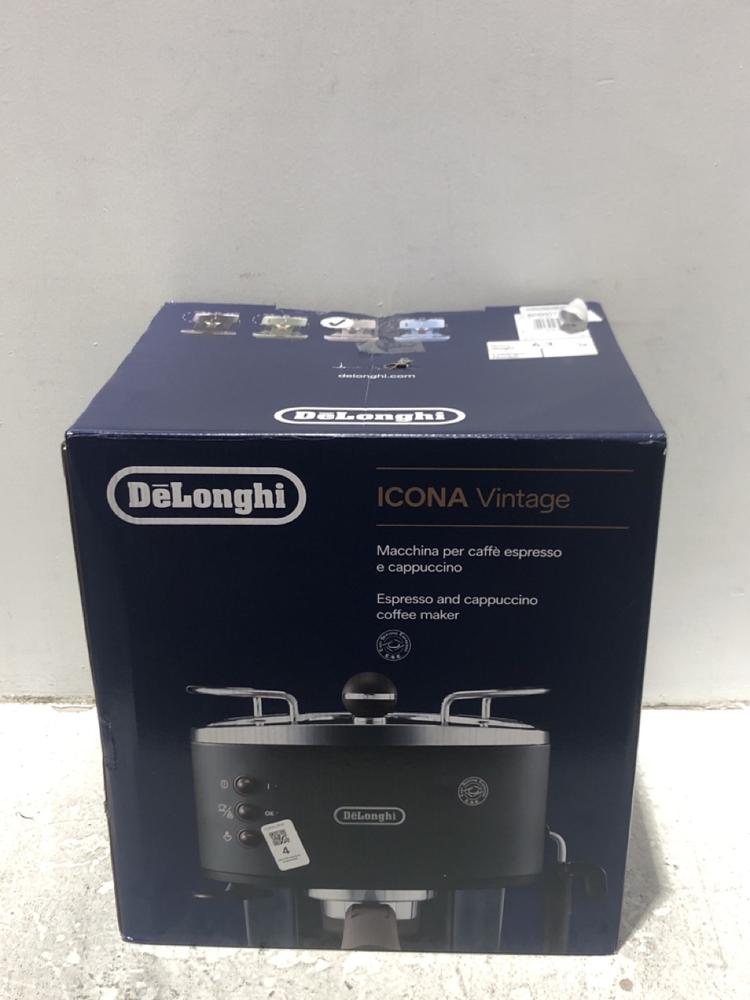 Lot 4  
            Chesterfield SR45 - Parcel Delivery Only 

                
DELONGHI ICONA VINTAGE ESPRESSO AND CAPPUCCINO MAKER ORIGINAL RRP £189 (LOCATION:...