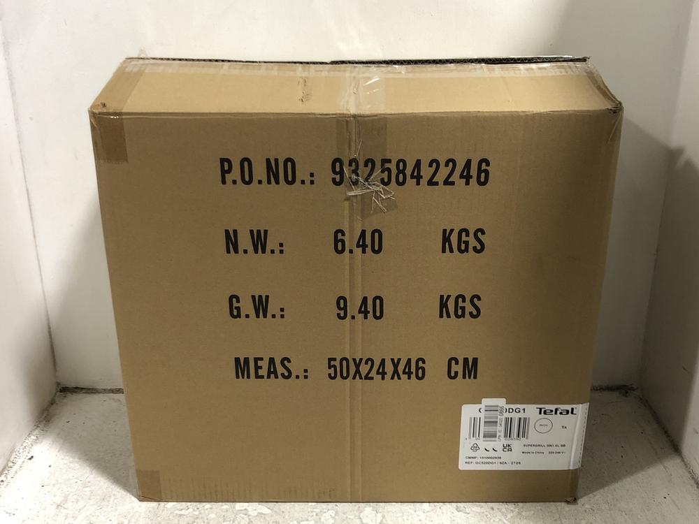 Lot 503  
            Chesterfield SR45 - Parcel Delivery Only 

                
TEFAL SUPERGRILL 3 IN 1 XL (LOCATION: H8)